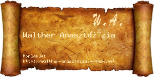 Walther Anasztázia névjegykártya